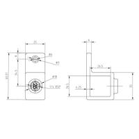 Doos Oogdeel enkele lip - zwart - vierkant - 40 mm (50 stuks)